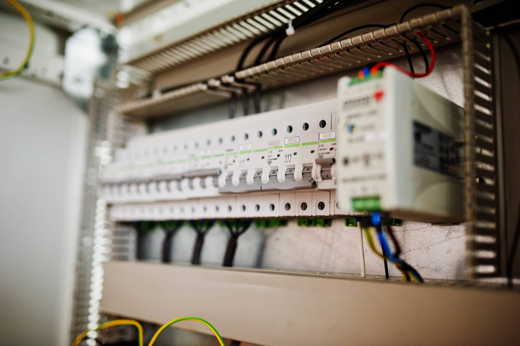 Tableau électrique avec compteur et disjoncteurs conforme NF C 15-100